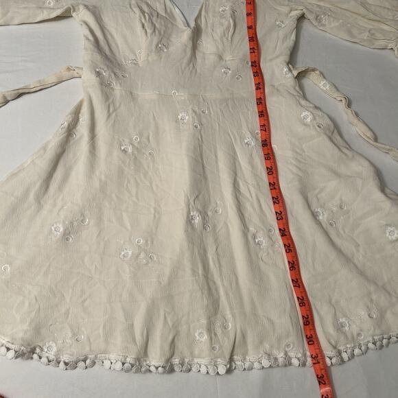 Lulus Off-White In the Meadow Embroidered Backless Mini Dress Size M Fairy Boho - Picture 4 of 8